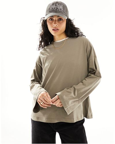 ONLY Oversized Long Sleeve T-shirt - Natural