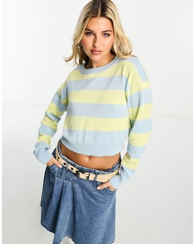 Noisy May Cropped Sweater - White