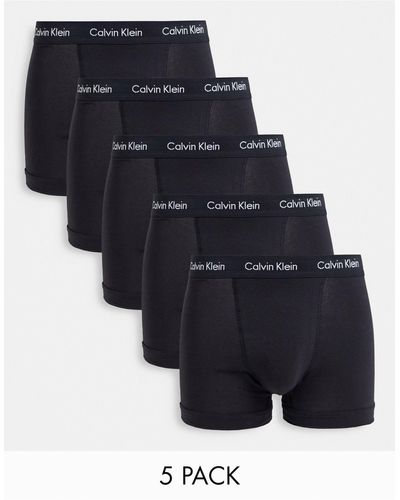 Calvin Klein – 5er-pack unterhosen aus baumwollstretch - Schwarz