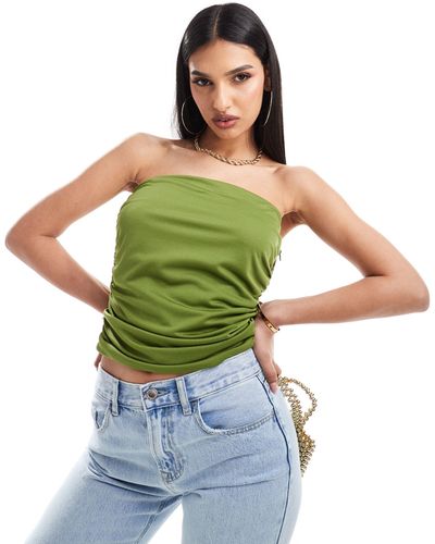 ASOS Ruched Bandeau Top - Green