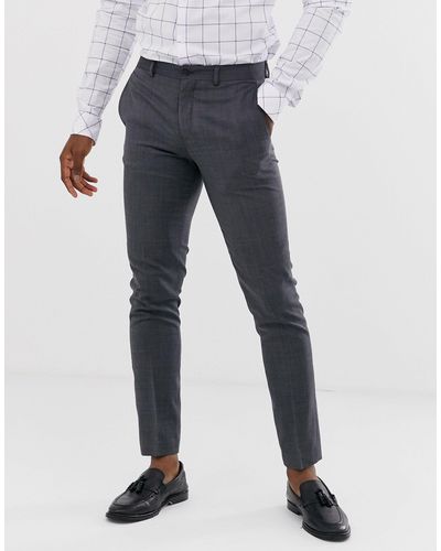Jack & Jones Premium Super Slim Fit Stretch Suit Trousers - Grey