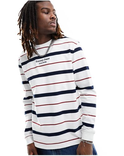 Tommy Hilfiger Camiseta a rayas multicolores - Gris