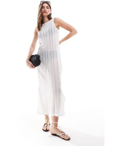 Vero Moda Fine Knit Midi Dress - White