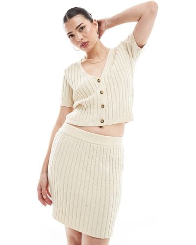 Vero Moda Aware Lightweight Knitted Mini Skirt Co-ord - White