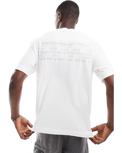 Abercrombie & Fitch – vintage blank – hochwertiges oversized-t-shirt - Weiß