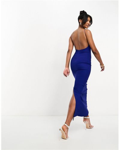 Vesper Low Back Strappy Maxi Dress - Blue