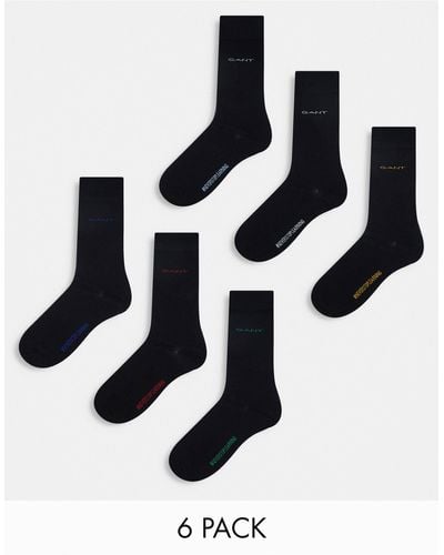 GANT Set Van 6 Paar Katoenen Sokken - Zwart