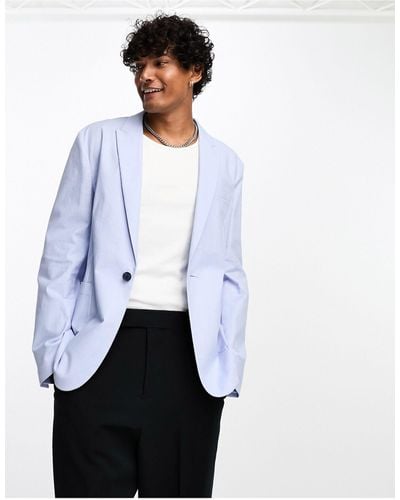 ASOS Skinny Linen Mix Suit Jacket - White