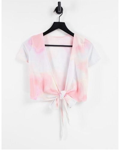 Hollister Tie Front Wrap T-shirt - Pink