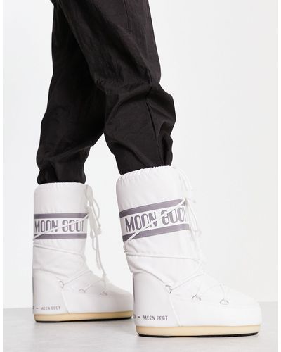 Moon Boot Après-skis hauteur genoux imperméables emblématiques en nylon - Blanc