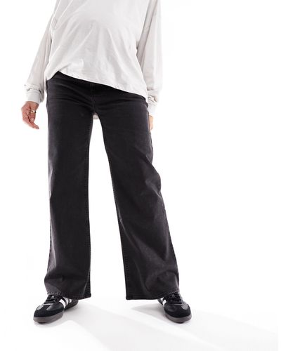 Cotton On Cotton on maternity - jeans elasticizzati a fondo ampio neri - Nero