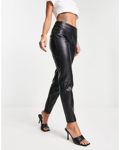 Mango Faux Leather leggings - Black