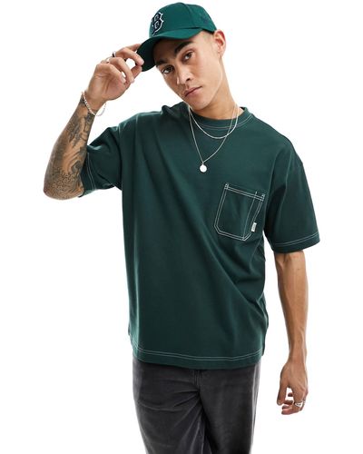 Cotton On Cotton On Boxy Fit T-shirt With Pocket And Seam Detail - Green