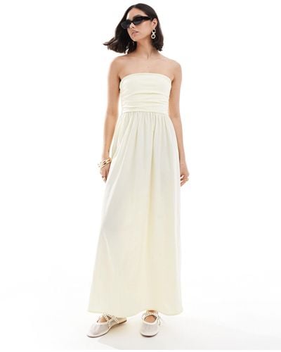 ASOS Poplin Jersey Maxi Dress - White