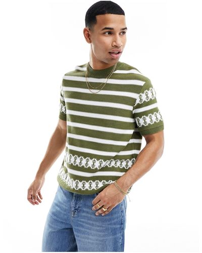 ASOS Relaxed Knitted Crew Neck T-shirt - Green