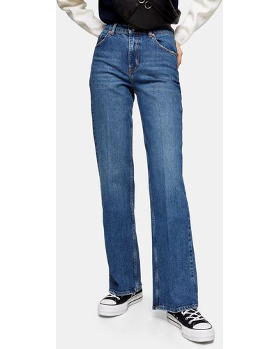 TOPSHOP Jeans a zampa comodi medio - Blu