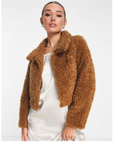 Unreal Fur – kurze teddyfell-jacke - Weiß