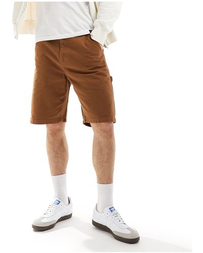 Lee Jeans – carpenter-shorts aus braunem canvas mit geradem schnitt - Weiß
