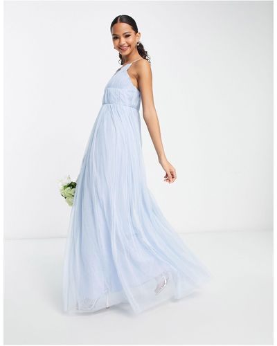 Beauut – bridesmaid – mehrlagiges maxi-brautjungfernkleid aus tüll - Weiß