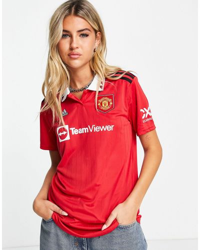 adidas Originals Adidas football manchester united fc 2022/23 home – unisex-trikot der damenmannschaft - Rot