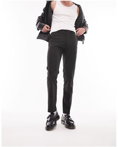 TOPMAN Smart Slim Trousers - Black