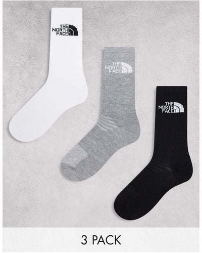 The North Face Simple Dome 3 Pack Logo Socks - White