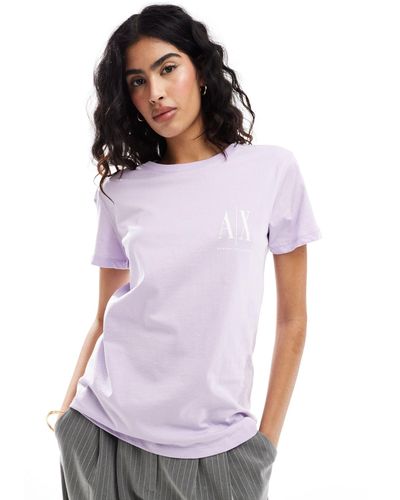 Armani Exchange T-shirt vestibilità classica color cielo - Bianco