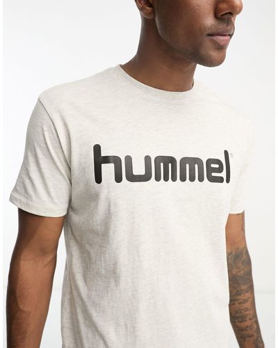Hummel T-shirt à manches courtes en coton avec logo - Blanc