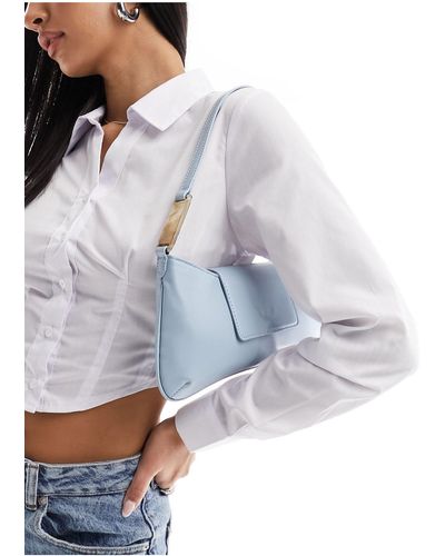 ASOS Resin Strap Detail Shoulder Bag With Flap Closure - White