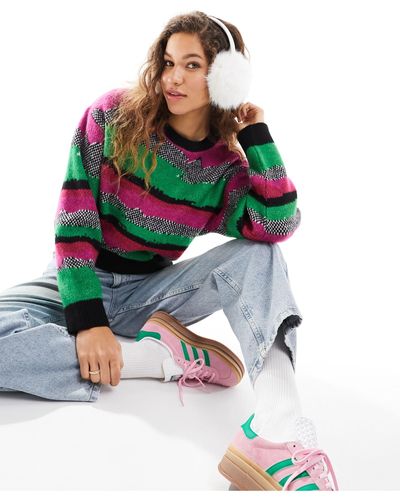 Noisy May Scoop Neck Sweater - Multicolor