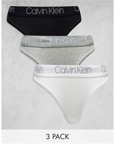 Calvin Klein – body – baumwoll-tangaslip mit hohem beinausschnitt im 3er-pack - Mehrfarbig
