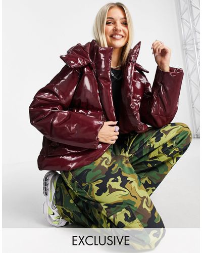 Collusion unisex double layered peach skin puffer Clearance