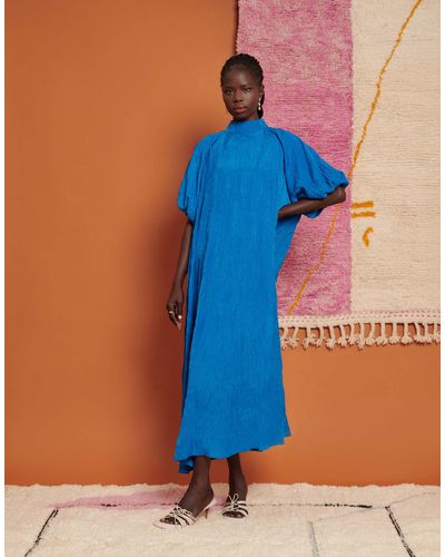 Ghospell Oversized Maxi Dress - Blue