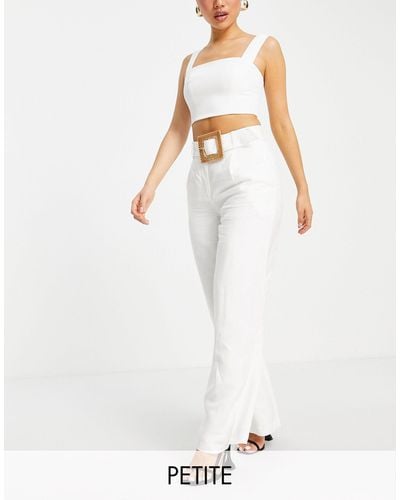 Forever New Ever New Petite Smart Tailored Pants With Belt - White
