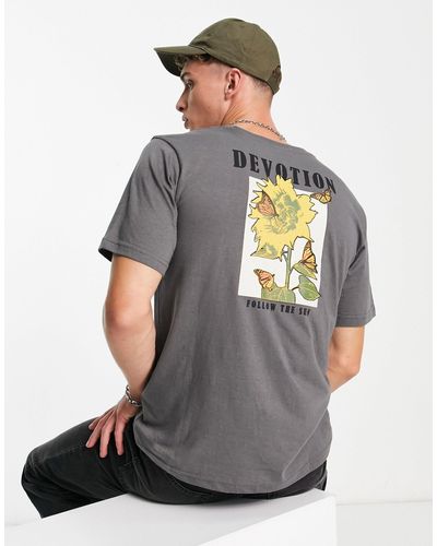 Bolongaro Trevor T-shirt oversize grigia con stampa sul retro - Grigio