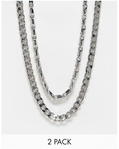 ASOS 2 Pack Midweight Chain Set - White