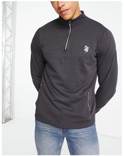 South Beach Man - Sweatshirt Met 1/4 Rits - Zwart