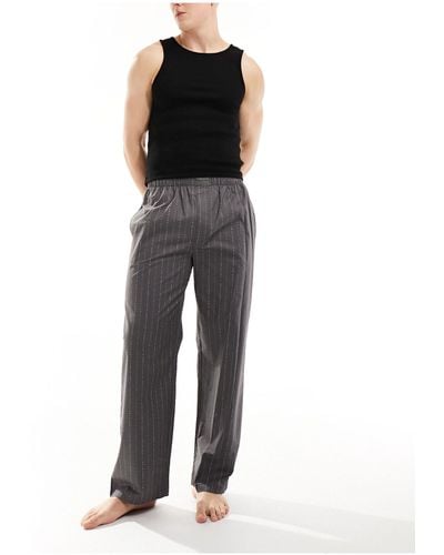 Calvin Klein – schlafanzughose aus reiner baumwolle - Schwarz