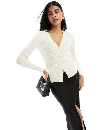 Y.A.S V Neck Cardigan Top - White