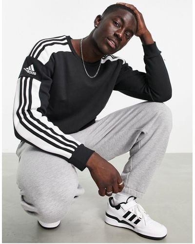 adidas Originals Adidas Football Sweatshirt With Three Stripe Sleeve - Black