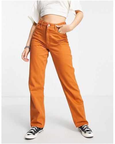 Monki Taiki Straight Leg Jeans - Orange