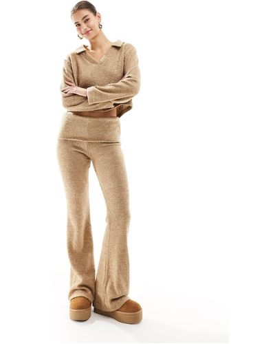 ASOS Pantaloni con fondo ampio e fascia - Metallizzato