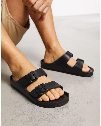 New Look Voorgevormde Slippers Met Dubbele Gespen - Zwart