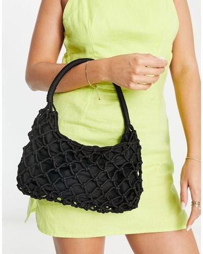 Weekday 90's Polyester Crochet Shoulder Bag - Green