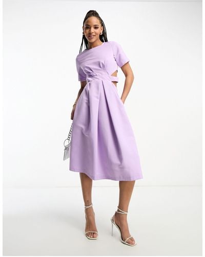 Nobody's Child Co Cut Out Midi Prom Dress - Purple