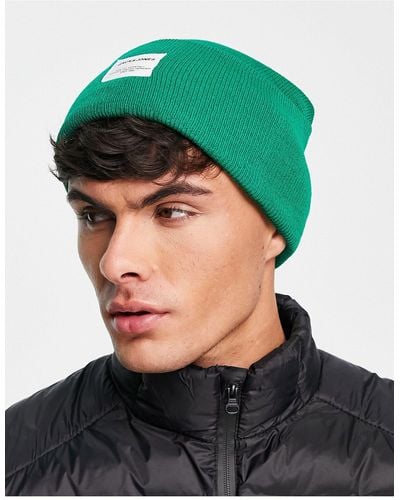 Jack & Jones Oversized Beanie With Badge Logo - Green