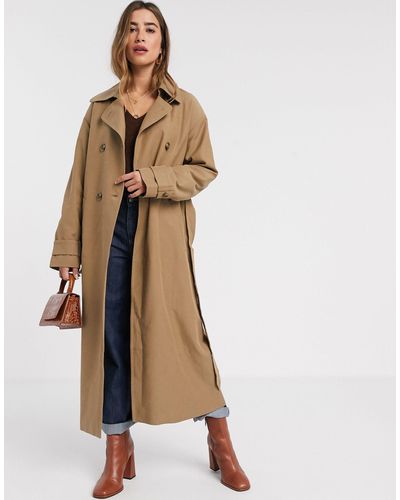 Mango Lange Trenchcoat - Bruin