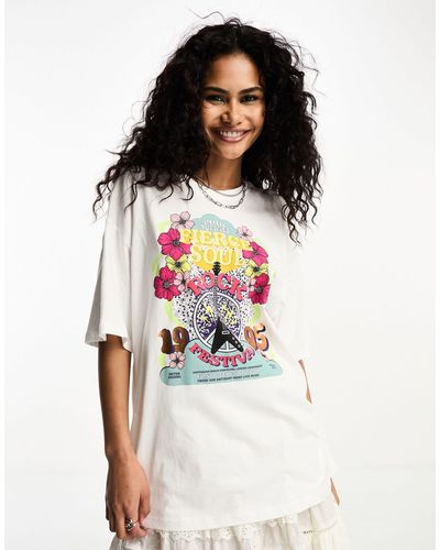 ONLY Oversized Graphic T-shirt - White