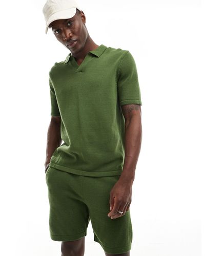 ASOS – mittelschwere shorts aus baumwollstrick - Grün