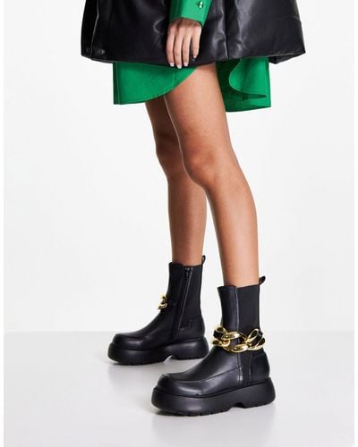 ASOS Artist Chelsea Boots With Chain - Black